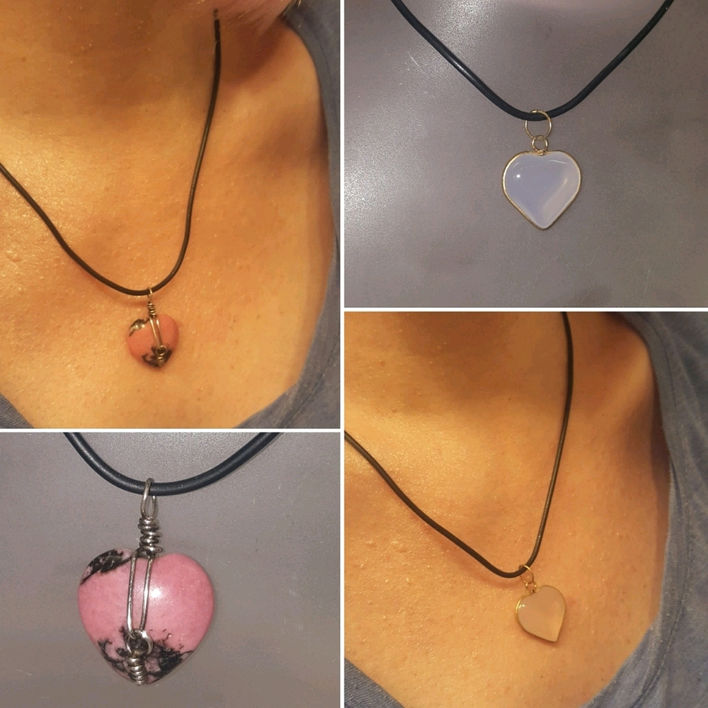 Sterling Rhodochrosite ❤ Pendant + Rose Quartz 💗